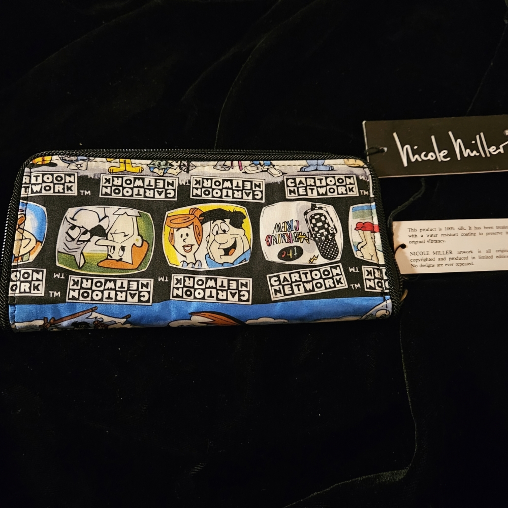 Nicole Miller Rare Vintage Cartoon Character Checkbook Style Wallet - Multicolor - Picture 4 of 8